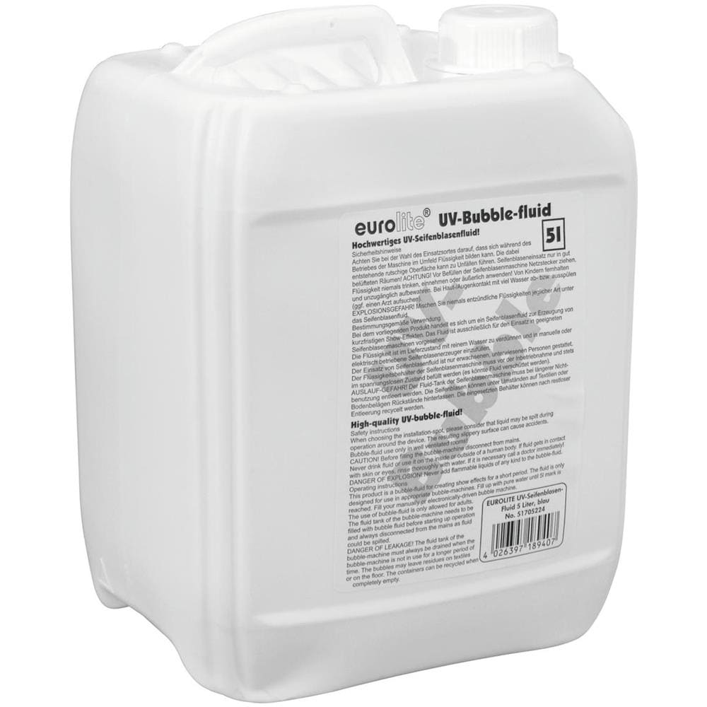 Liquido Per Macchina Delle Bolle Di Sapone, 5 Litri, Blu, Uv - Foto 1
