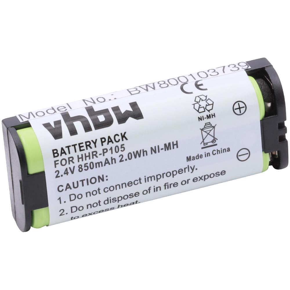 vhbw 2X baterías Ni-MH 500mAh (2.4V) para teléfono Fijo Medion Life