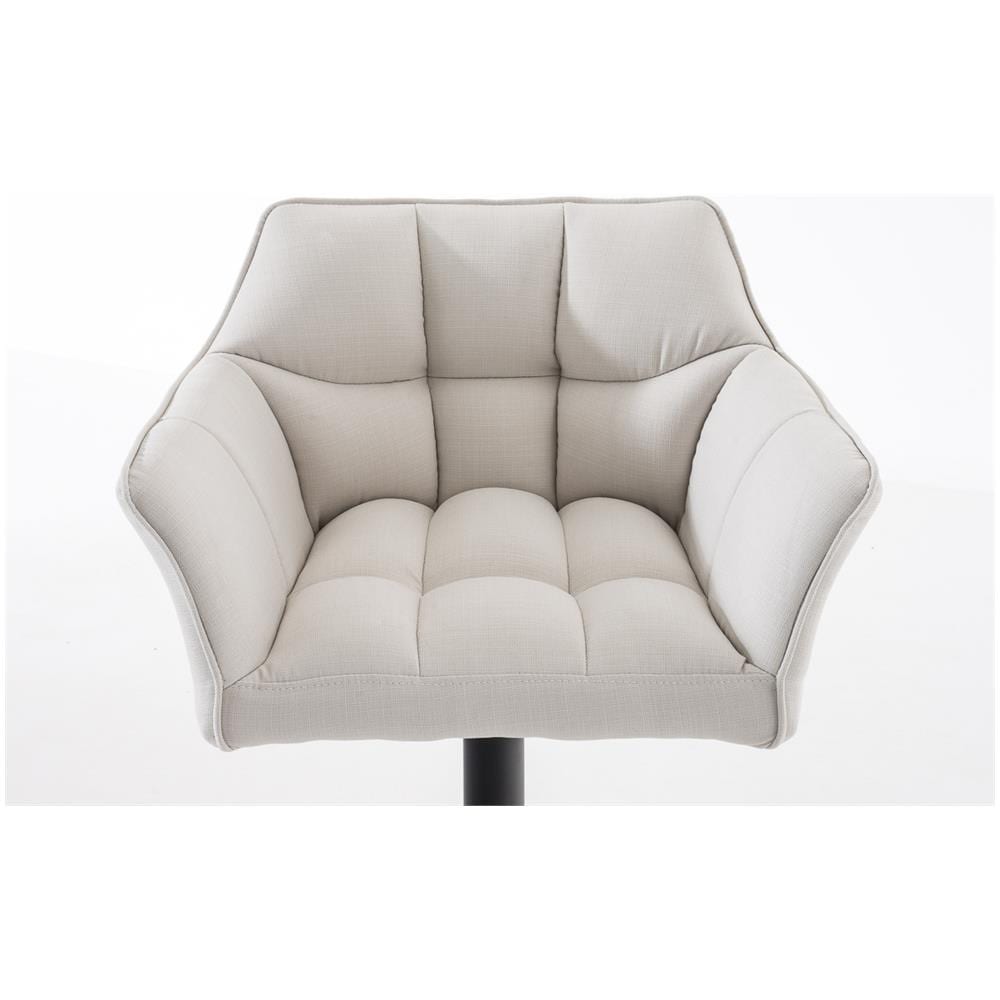 Sgabello Alto Bar Damaso I Sgabello Design Cucina Trapuntato in Tessuto con Braccioli E Schienale Imbottiti l Sedia Sgabello Bar Pub con Poggiapiedi Bianco Nero - Foto 5