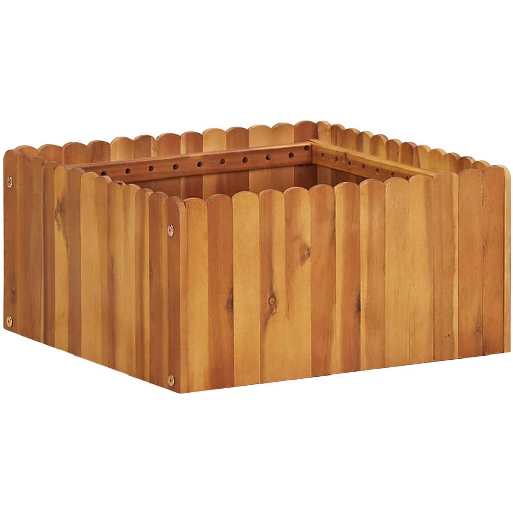 Fioriera Da Giardino 50x50x25 Cm In Legno Massello Di Acacia - Foto 1