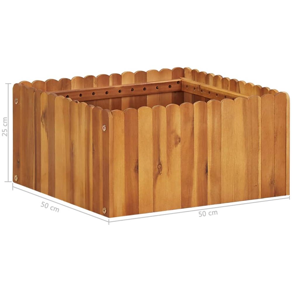 Fioriera Da Giardino 50x50x25 Cm In Legno Massello Di Acacia - Foto 5