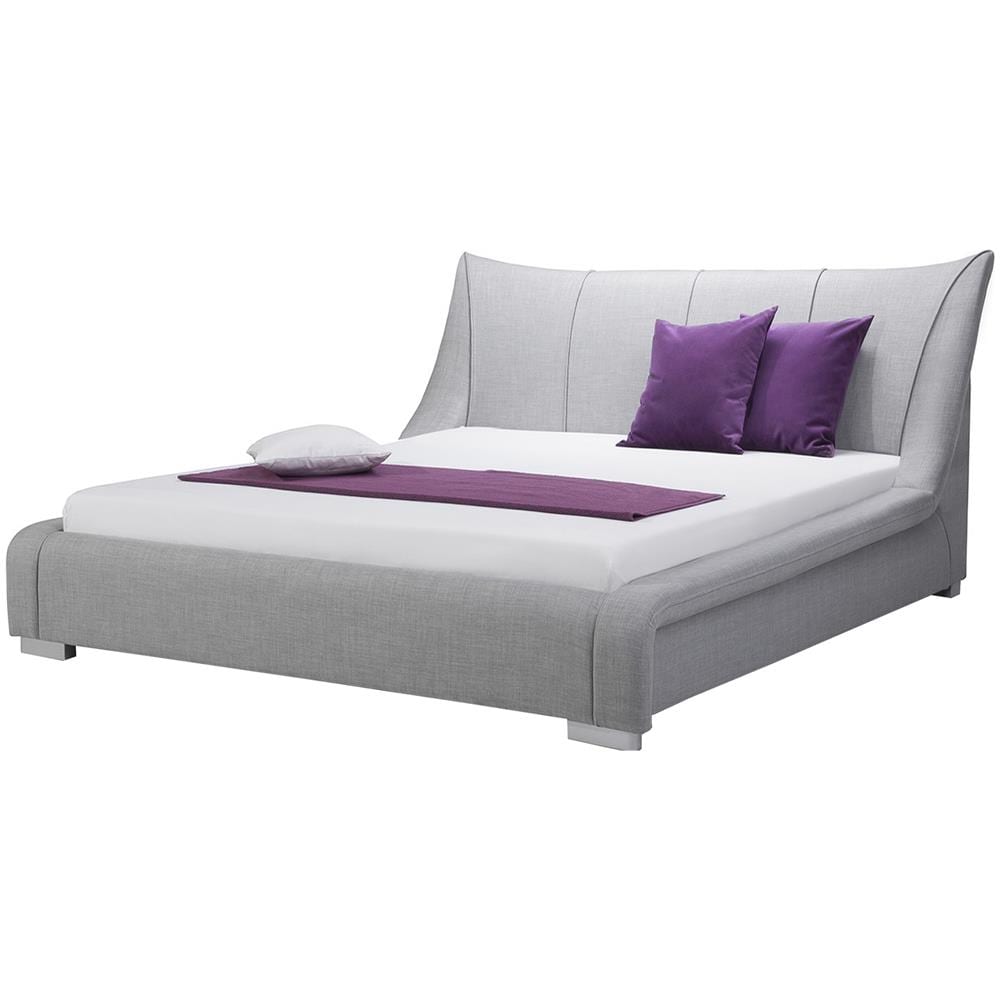 Letto In Tessuto Grigio Piazza E Mezza 140x200cm Nantes - Foto 1