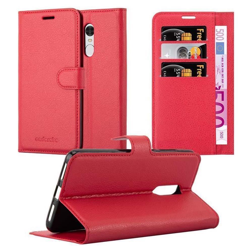 Cadorabo Custodia Compatibile Con Xiaomi Redmi Note 4 In Rosso Carminio - Coperchio Protettiva Con Chiusura Magnetica, Funzione Stand E Tasca Per Le Carte - Foto 1