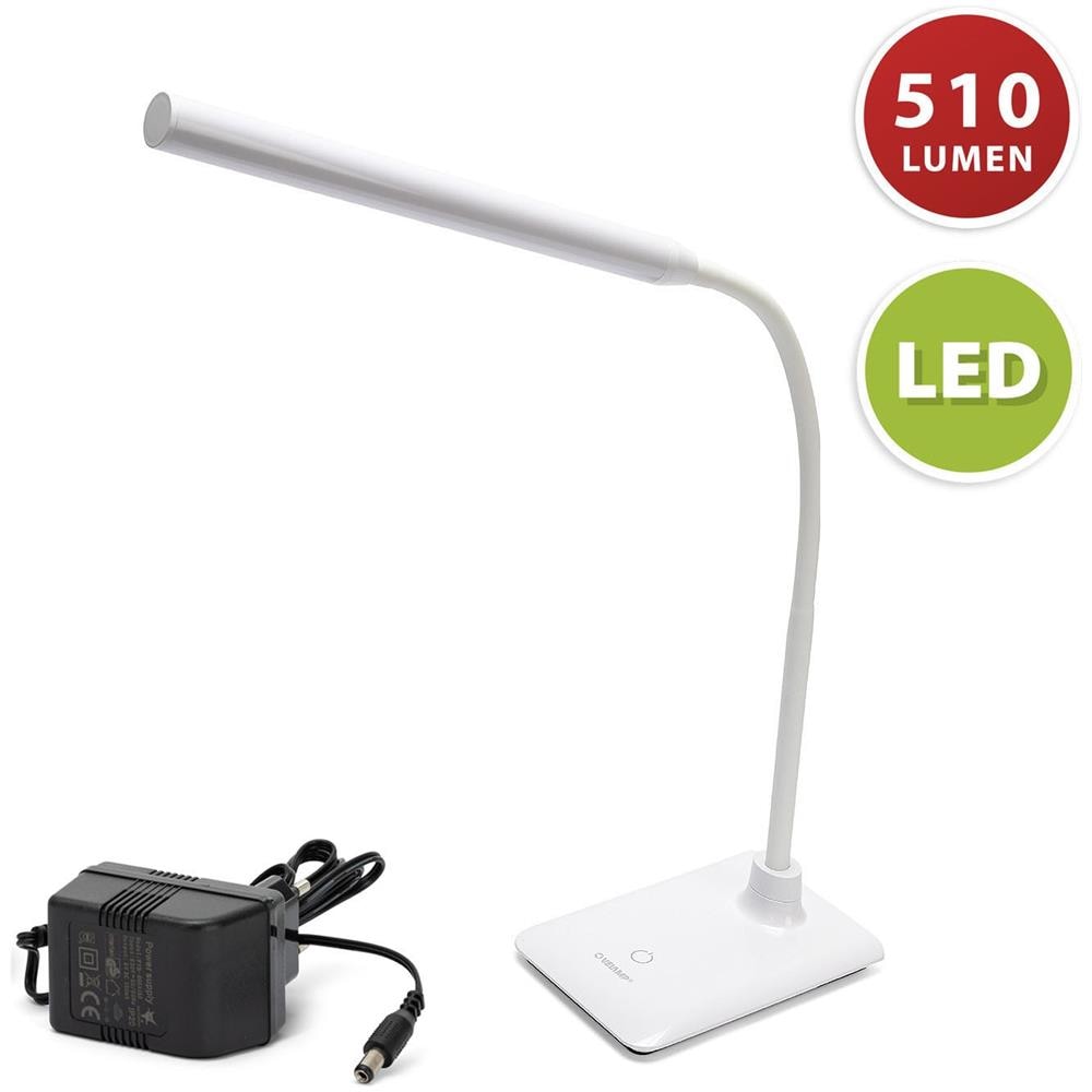 Slim: Lampada Da Scrivania Led 6w, Bianca. Interruttore ''touch - Foto 5