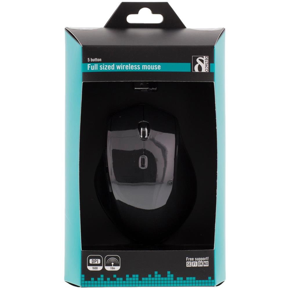 Mouse Ottico Wireless, 6 Pulsanti Con Scroll, 1600 Dpi, Nero - Foto 2
