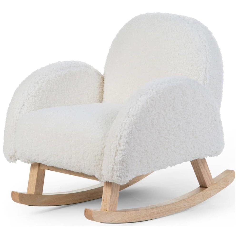 Sedia a Dondolo per Bambini in Peluche Avorio - Foto 1