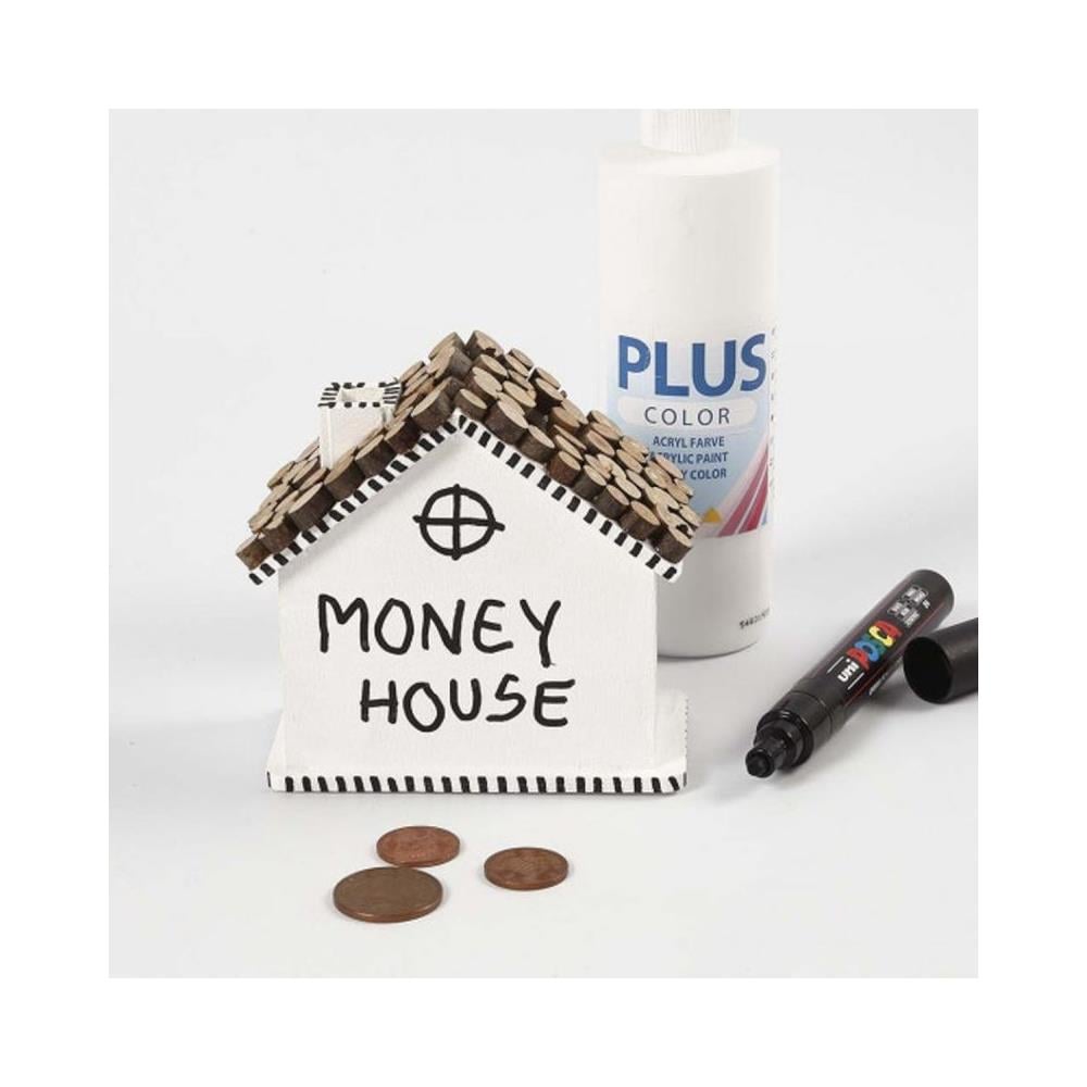 Salvadanaio In Legno Per Decorare La Casa - 10 X 10 X 5,4 Cm - Foto 2