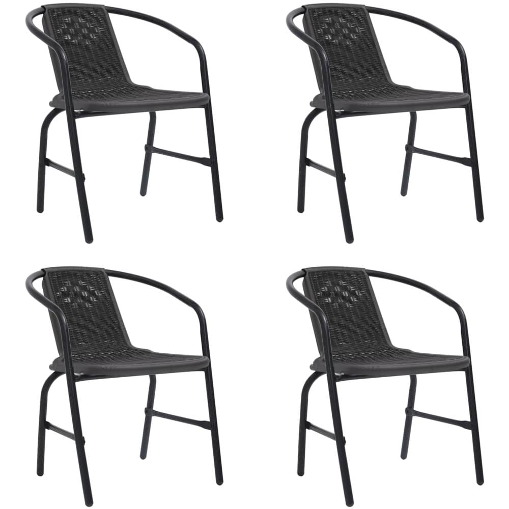 Sedie Da Giardino 4 Pz In Rattan In Plastica E Acciaio 110 Kg - Foto 1
