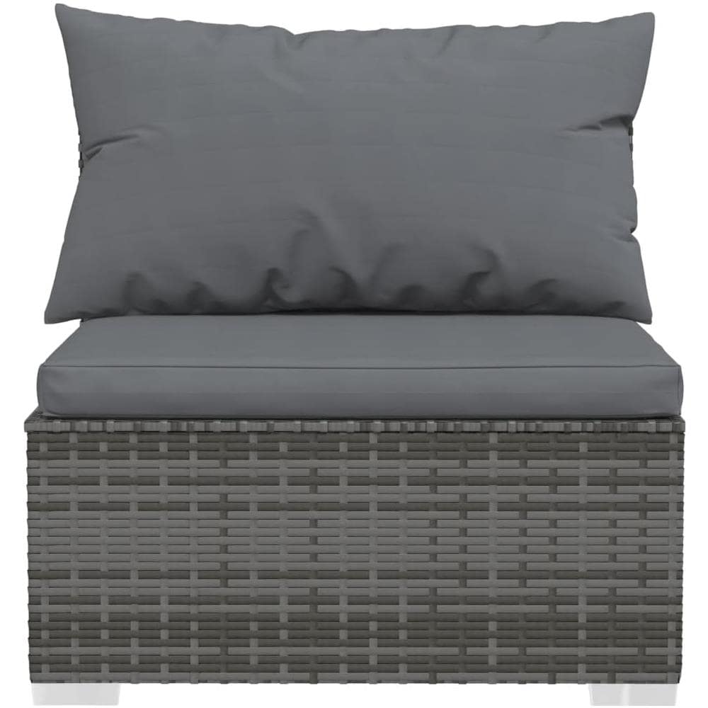 Set Divani Da Giardino 10 Pz Con Cuscini In Polyrattan Grigio - Foto 2