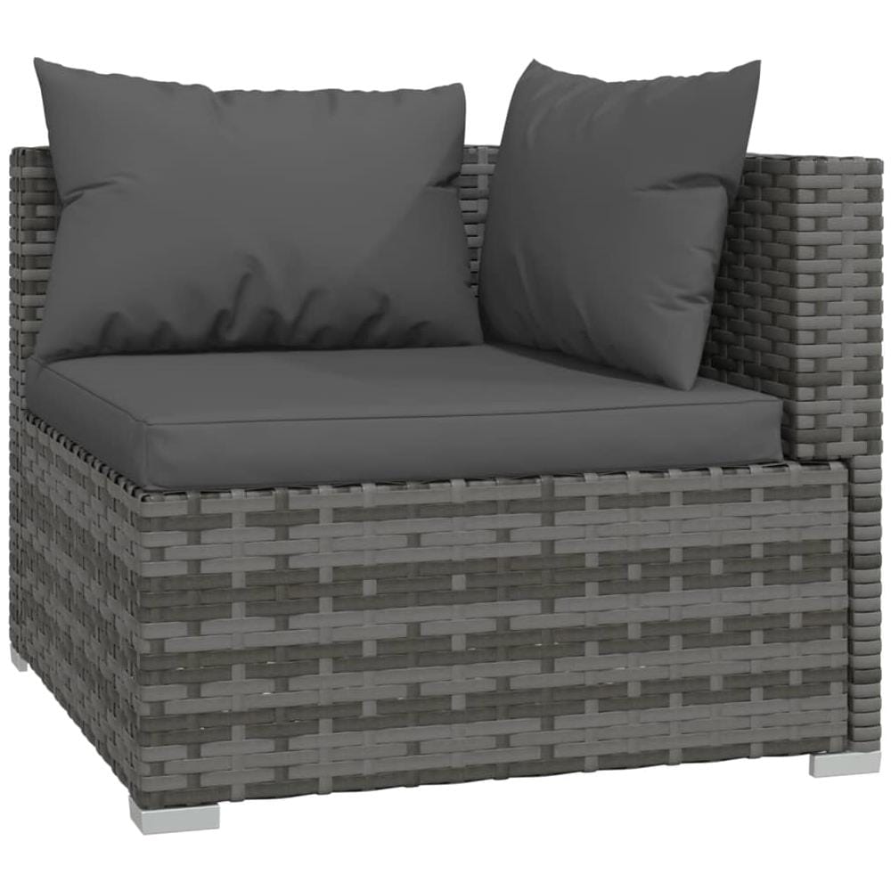Set Divani Da Giardino 10 Pz Con Cuscini In Polyrattan Grigio - Foto 3