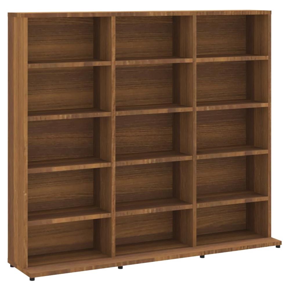 Mobile Porta Cd Rovere Marrone 102x23x89,5 Cm Legno Multistrato - Foto 2