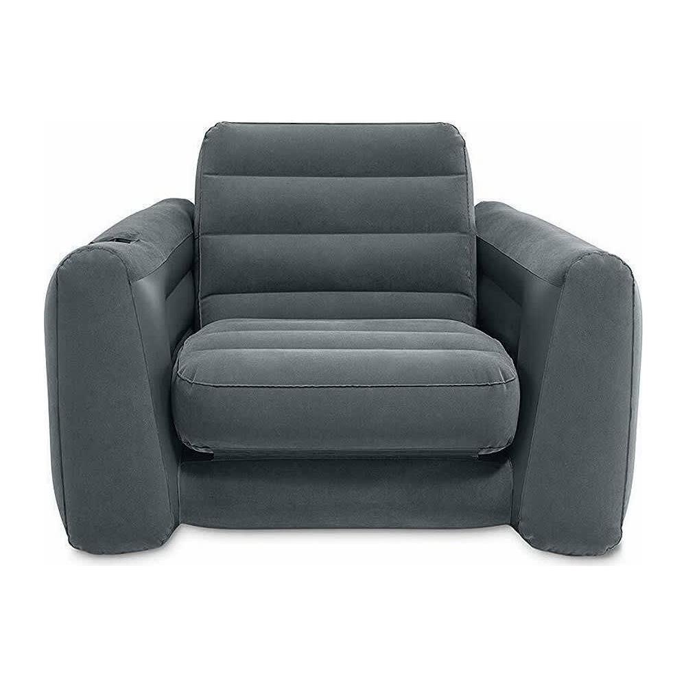 Poltrona Letto 117x224x66 Cm Grigio Scuro - Foto 1
