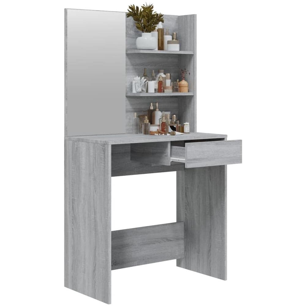 Toeletta Con Specchio Grigio Sonoma 74,5x40x141 Cm - Foto 2