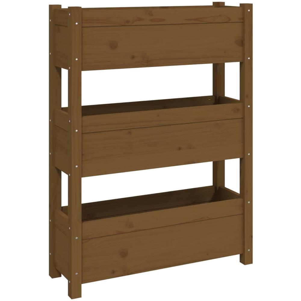 Fioriera Miele 77x25x104,5 Cm In Legno Massello Di Pino - Foto 1