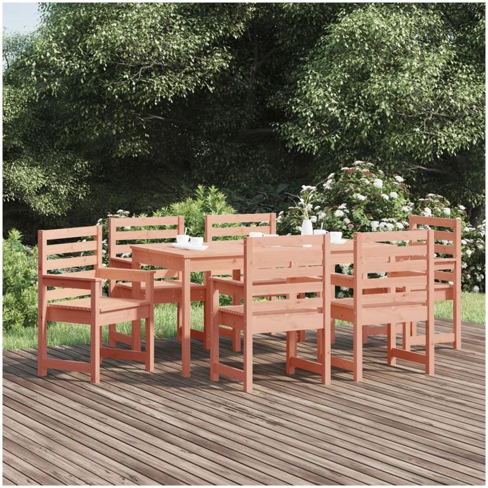 Set Da Pranzo Per Giardino 7 Pz In Legno Massello Di Douglas - Foto 1