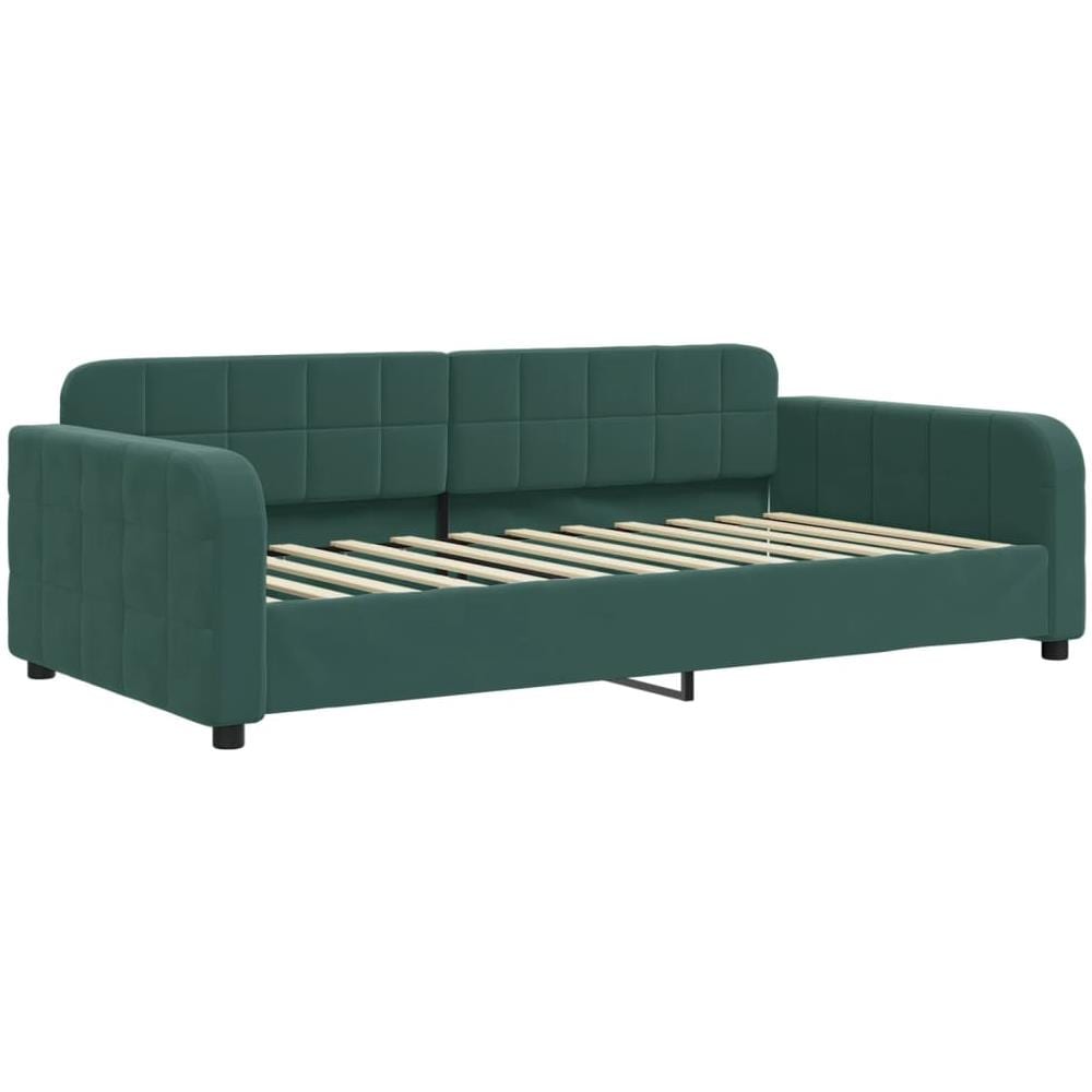Letto Da Giorno Verde Scuro 100x200 Cm In Velluto - Foto 2