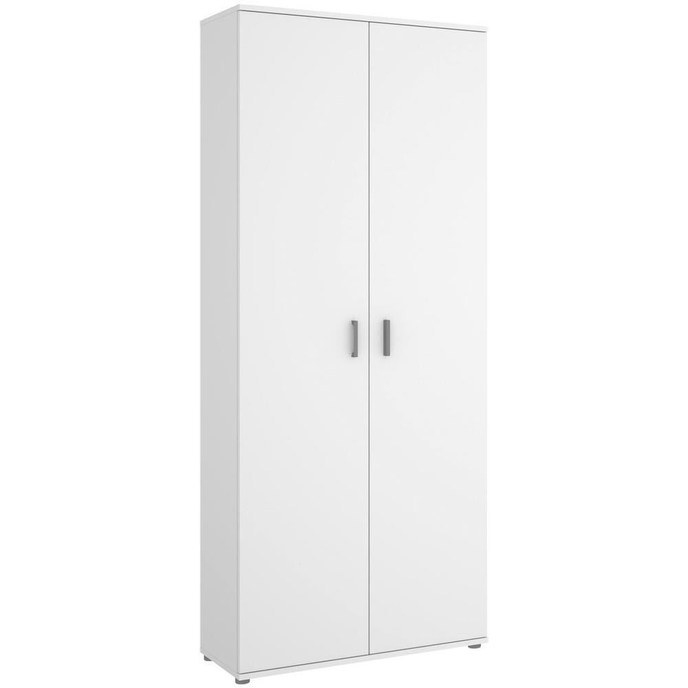 Armadio Multiuso Forcola, Mobile Multifunzione Portascope, Guardaroba A 2 Ante, 78x35h190 Cm, Bianco - Foto 2