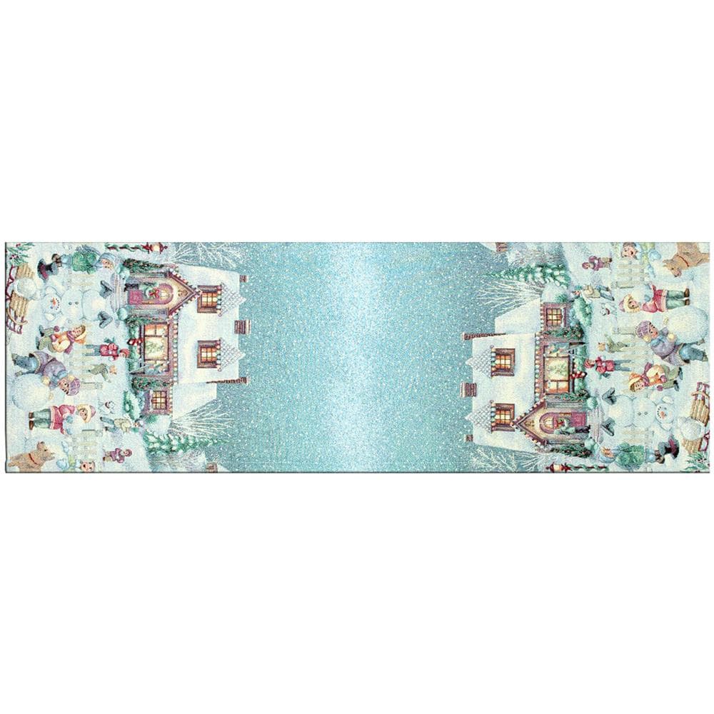 Tovaglia Natale Centrino Runner Tavolo Centrotavola Natalizio Gobelin Paesaggio 45x140 Paesaggio - Foto 1
