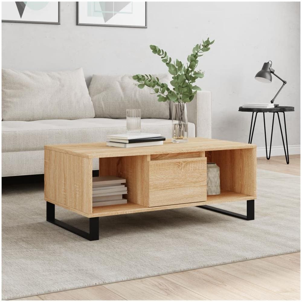 Tavolino Salotto Rovere Sonoma 90x50x36,5 Cm Legno Multistrato - Foto 1