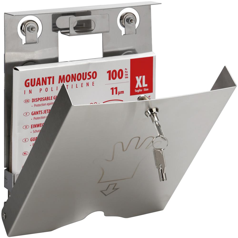 Dispenser In Acciaio Inox Con Serratura Per Guanti Monouso - Foto 3