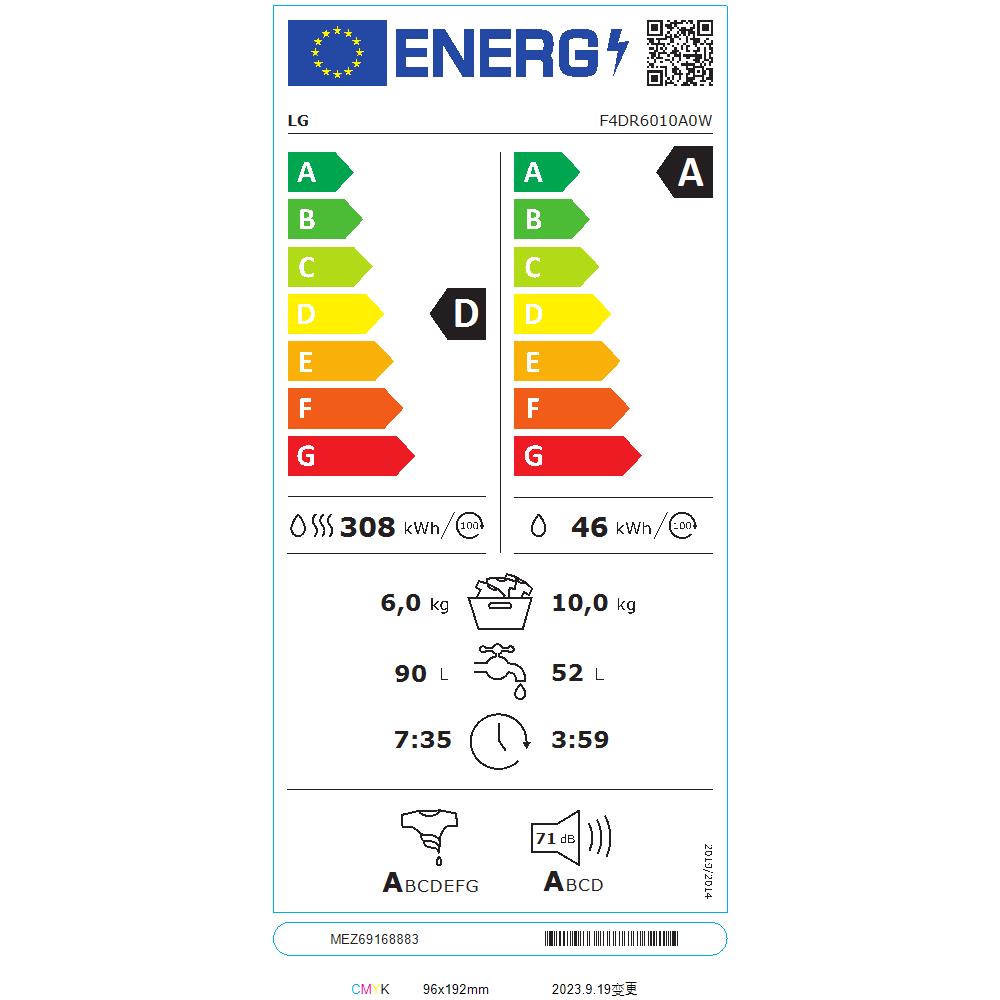 Lavasciuga Standard F4DR6010A0W Capacità Lav / Asc 10/6 Kg Classe A Centrifuga 1400 giri - Foto 2