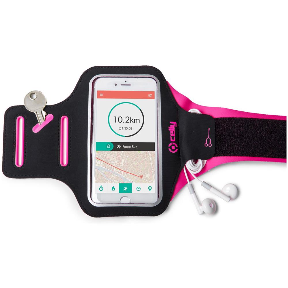Armband Fascia da Braccio per Smartphone 5" Taglia XL Colore Nero / Rosa - Foto 2