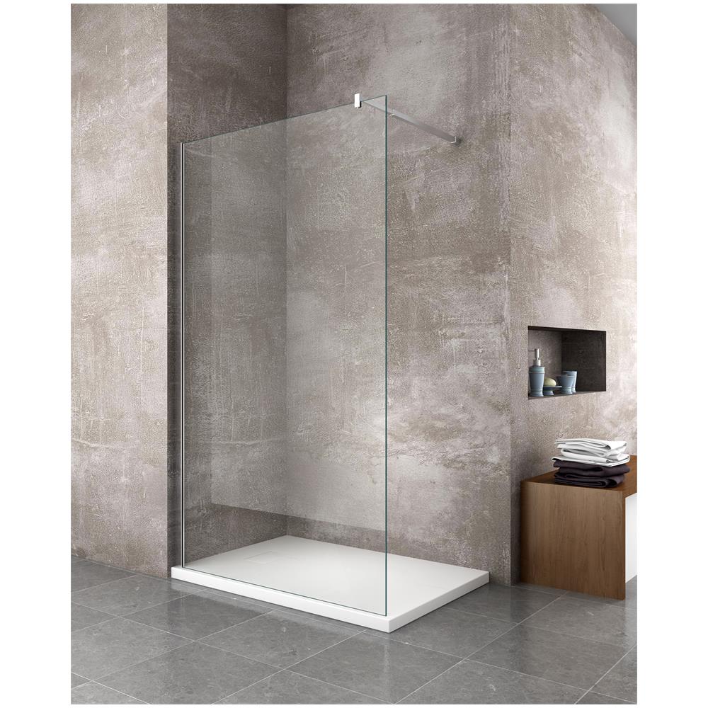 Piatto Doccia H. 2,6 Cm In Vetro-resina Smc Effetto Pietra Stone Ardesia Piletta Doccia Inclusa (80x160 H 2.6cm, Bianco)  - Foto 2