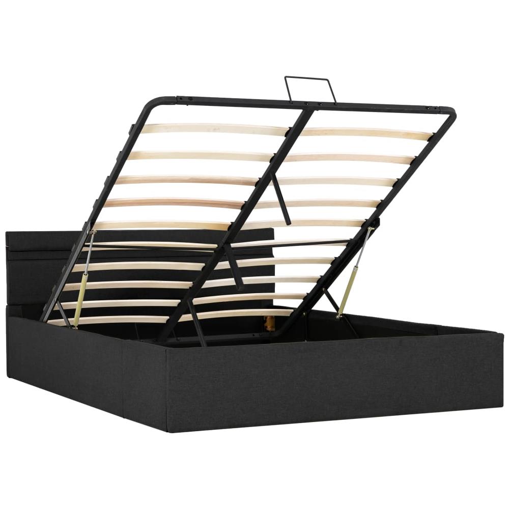 Letto Idraulico Contenitore Led Grigio Scuro Tessuto 120x200cm - Foto 2