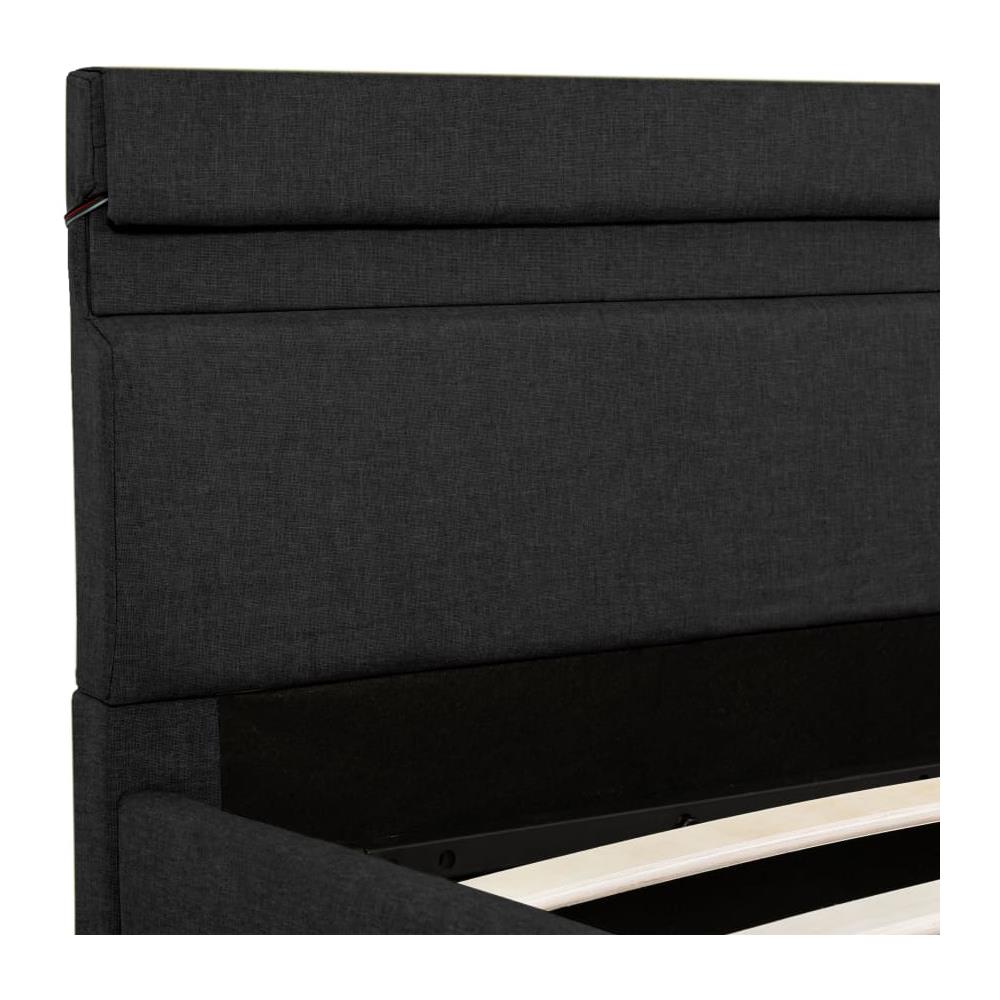 Letto Idraulico Contenitore Led Grigio Scuro Tessuto 120x200cm - Foto 15