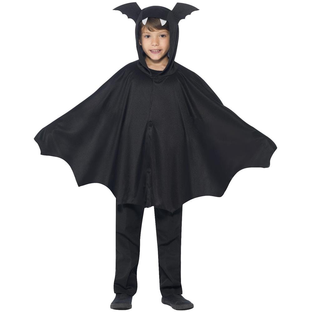 Poncho Da Pipistrello Per Bambino Halloween - Taglia: 4 - 6 Anni (115/128 Cm)  - Foto 1