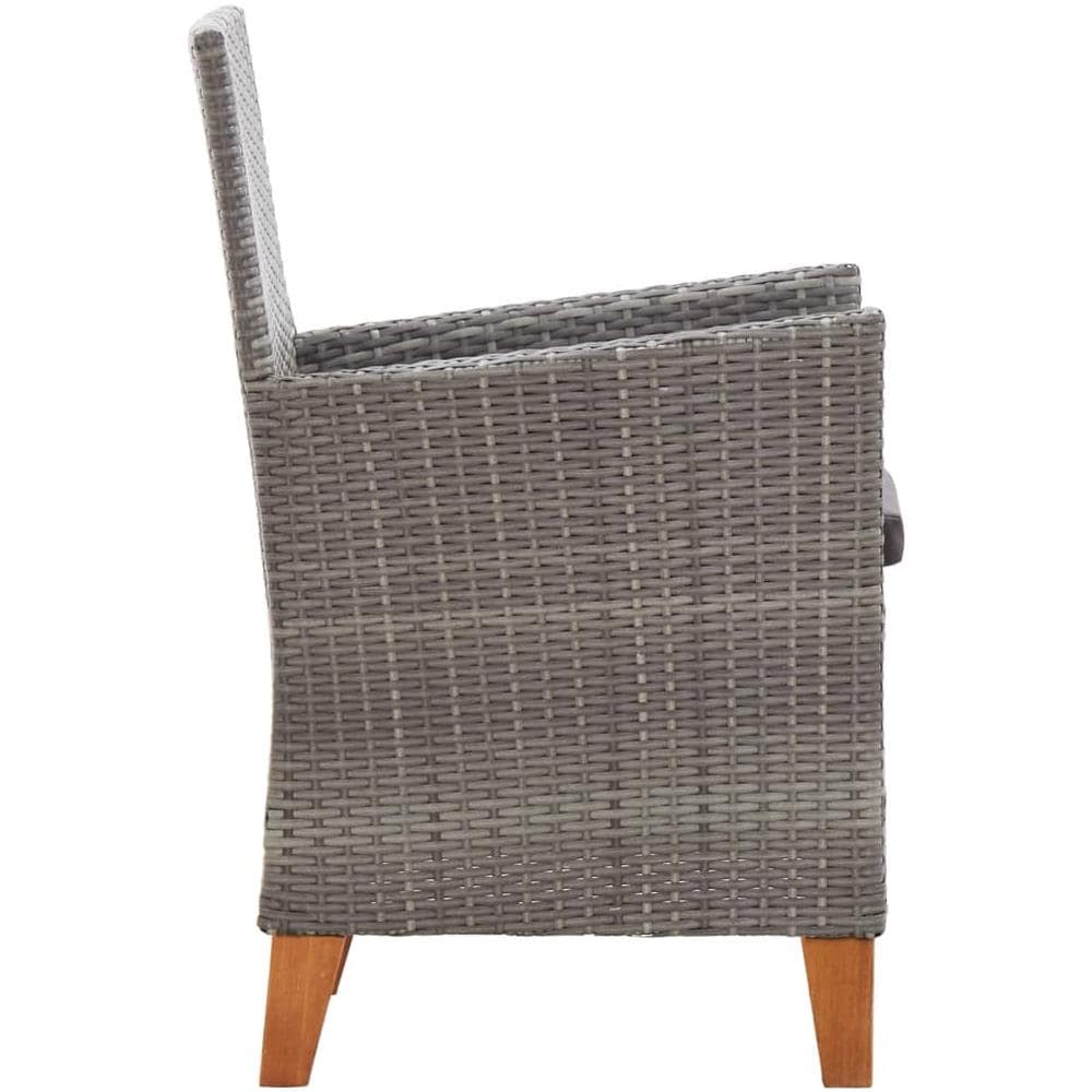 Set Pranzo da Giardino 9 pz Polyrattan e Legno d'Acacia Grigio - Foto 8