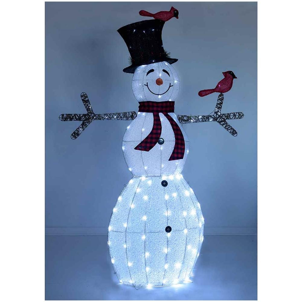 Pupazzo Di Neve Gigante Luminoso Con Glitter Decorazione Per Casa E Vetrine Altezza 1,80 Metri - Foto 3