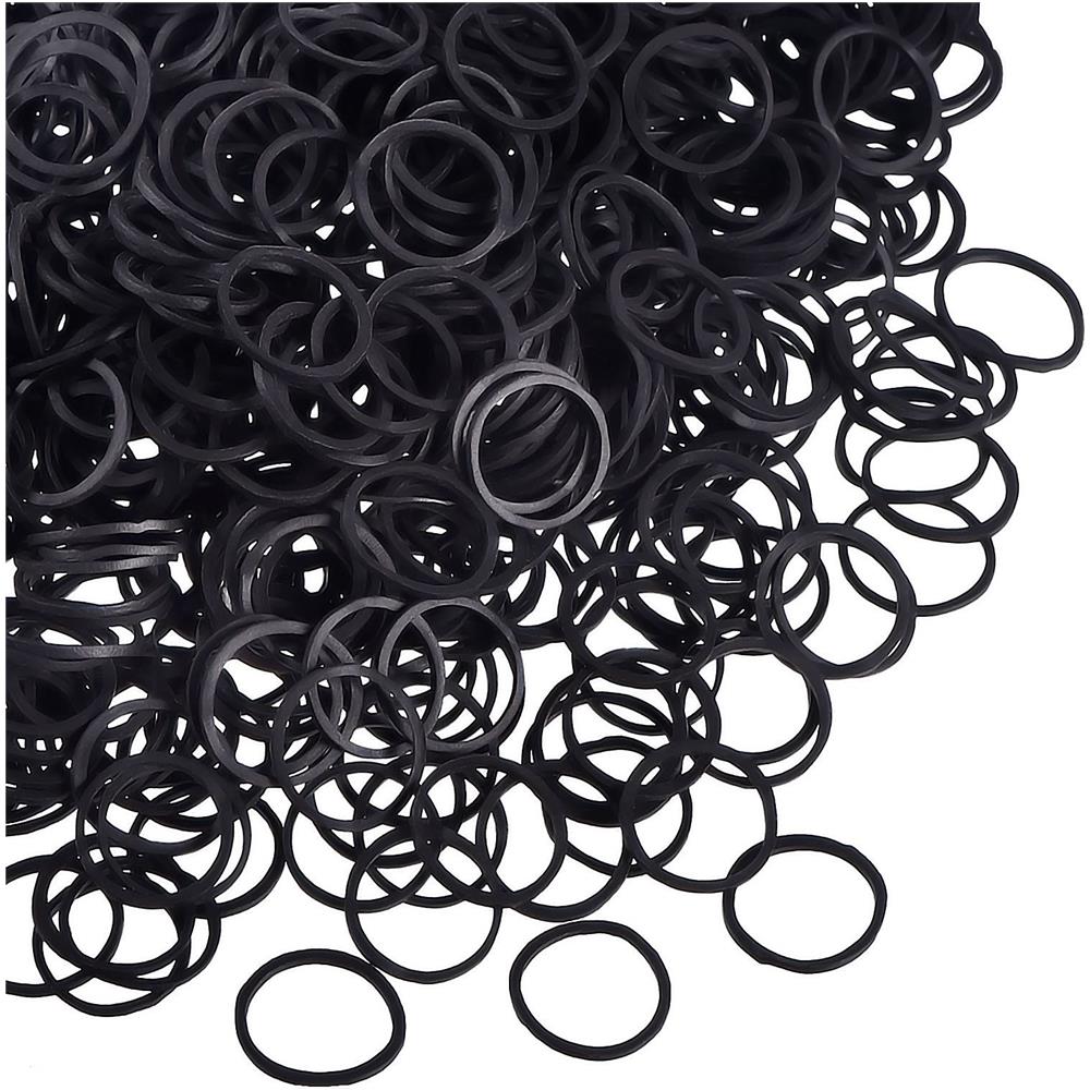 Confezione Da 1000 Bands Mini Elastici Molli Elastiche Per Capelli Bambini Trecce Di Capelli Acconciature Matrimonio E More (nero) - Foto 1