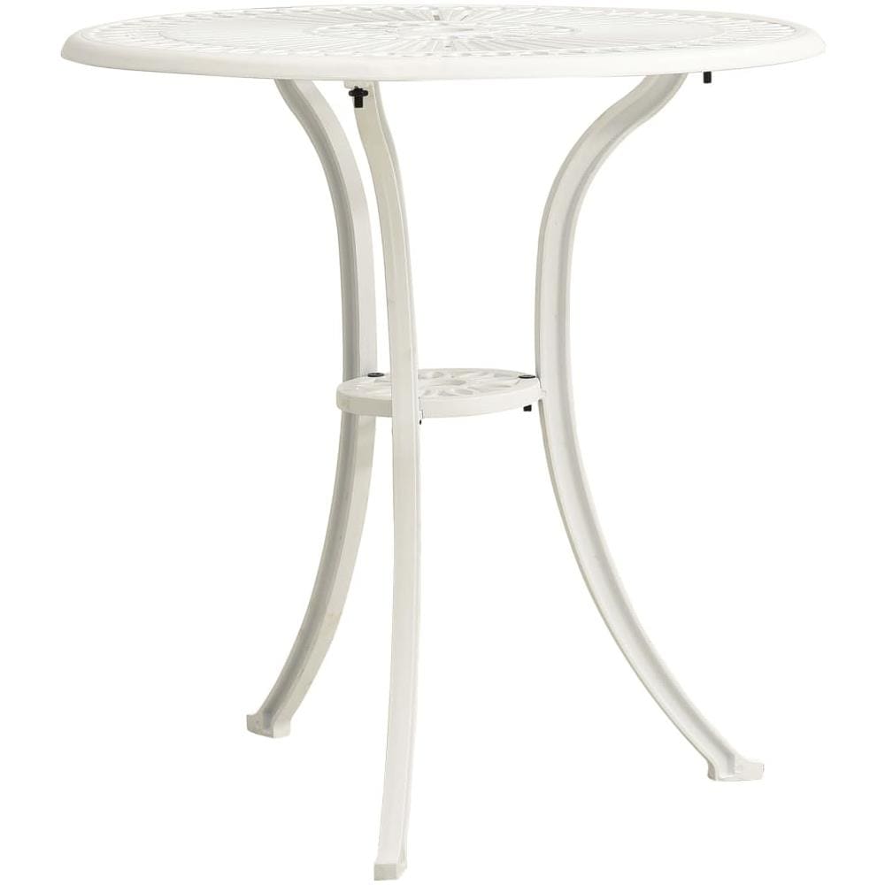 Tavolo Da Giardino Bianco 62x62x65 Cm In Alluminio Pressofuso - Foto 2