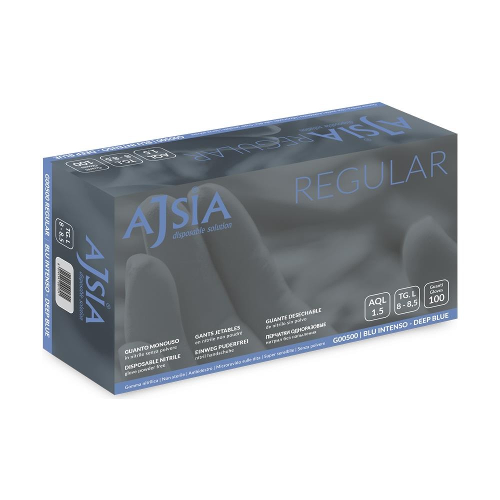 Ajsia REGULAR Guanti usa e getta Blu Schiuma di nitrile - Foto 3