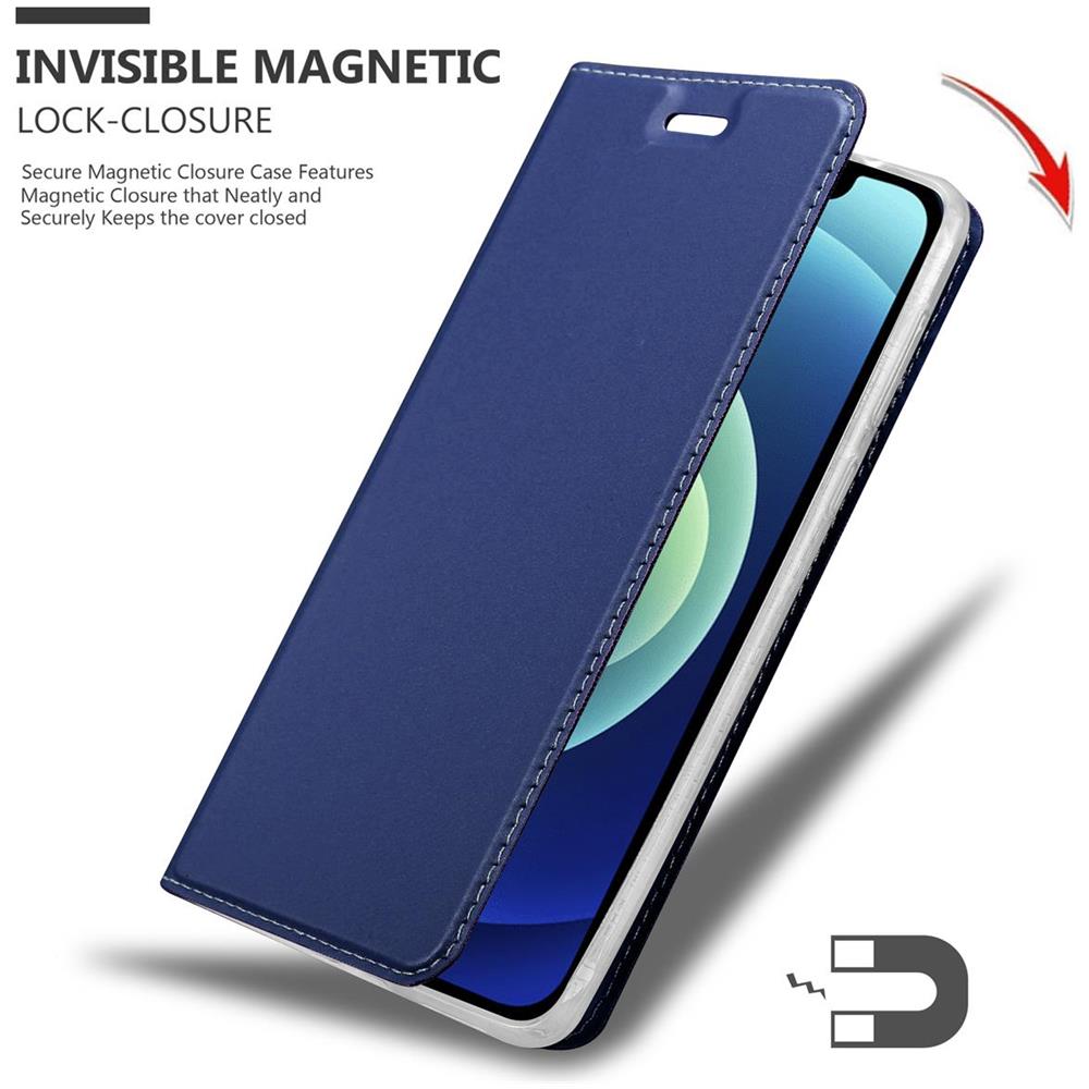 Custodia Compatibile Con Apple Iphone 12 Mini (5,4"" Zoll) In Classy Blu Scuro - Coperchio Protettiva Con Chiusura Magnetica, Funzione Stand E Tasca Per Le Carte - Foto 8