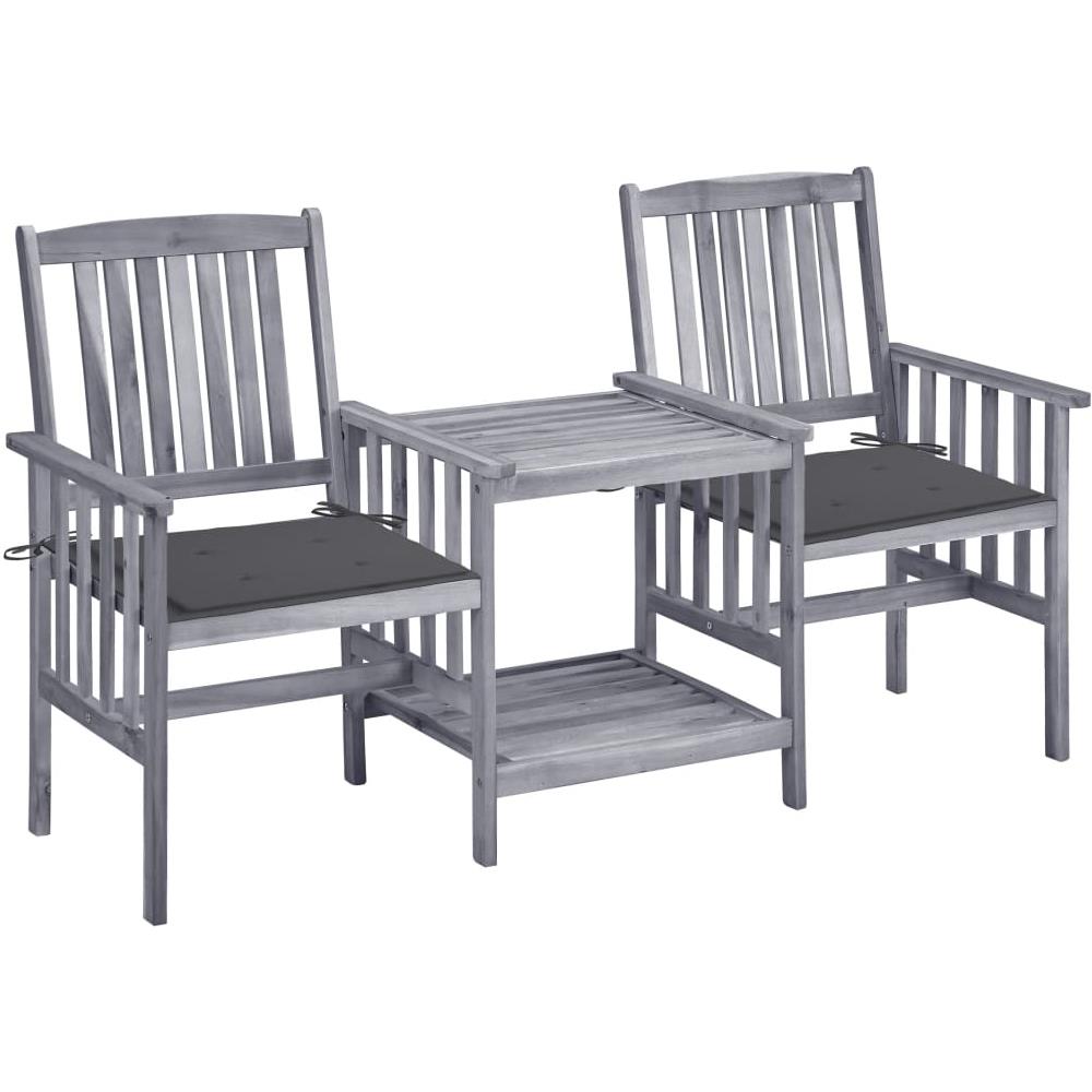 Sedie Da Giardino Con Cuscini E Tavolino In Massello Di Acacia - Foto 1