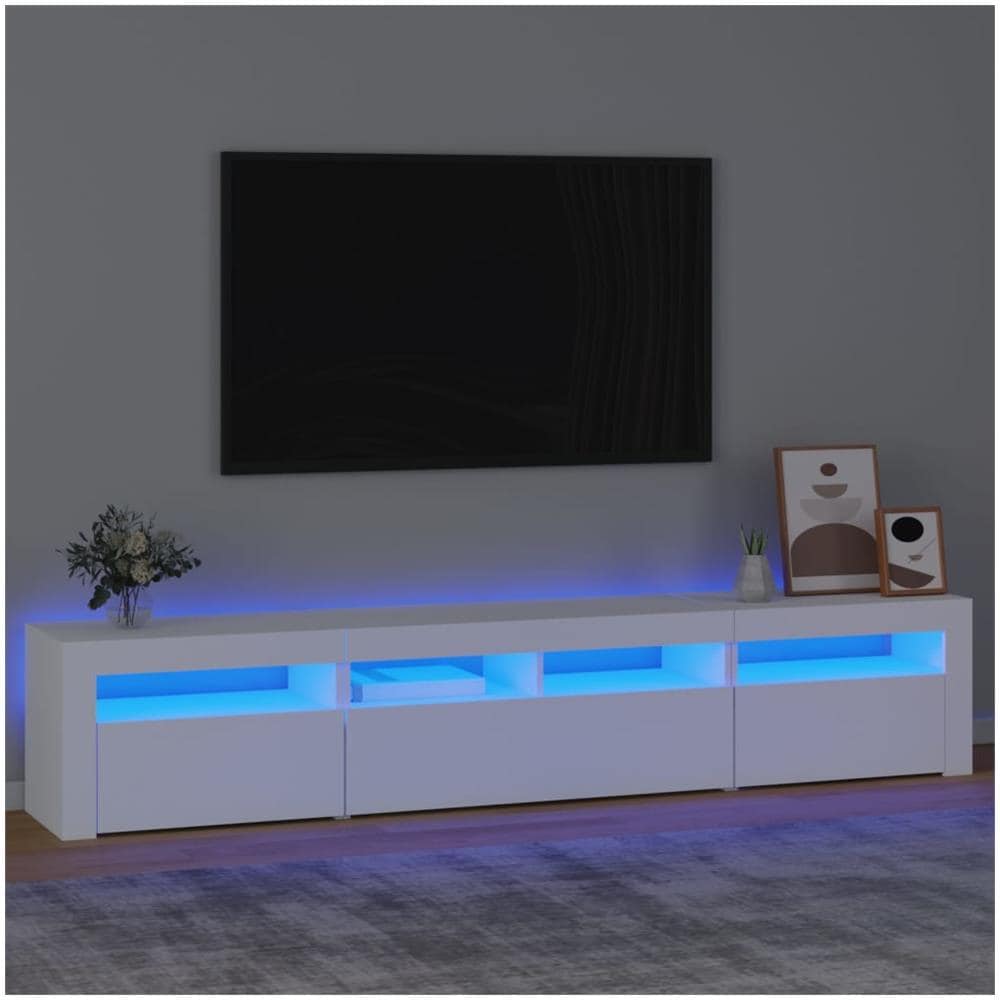 Mobile Porta TV con Luci LED Bianco 210x35x40 cm - Foto 1