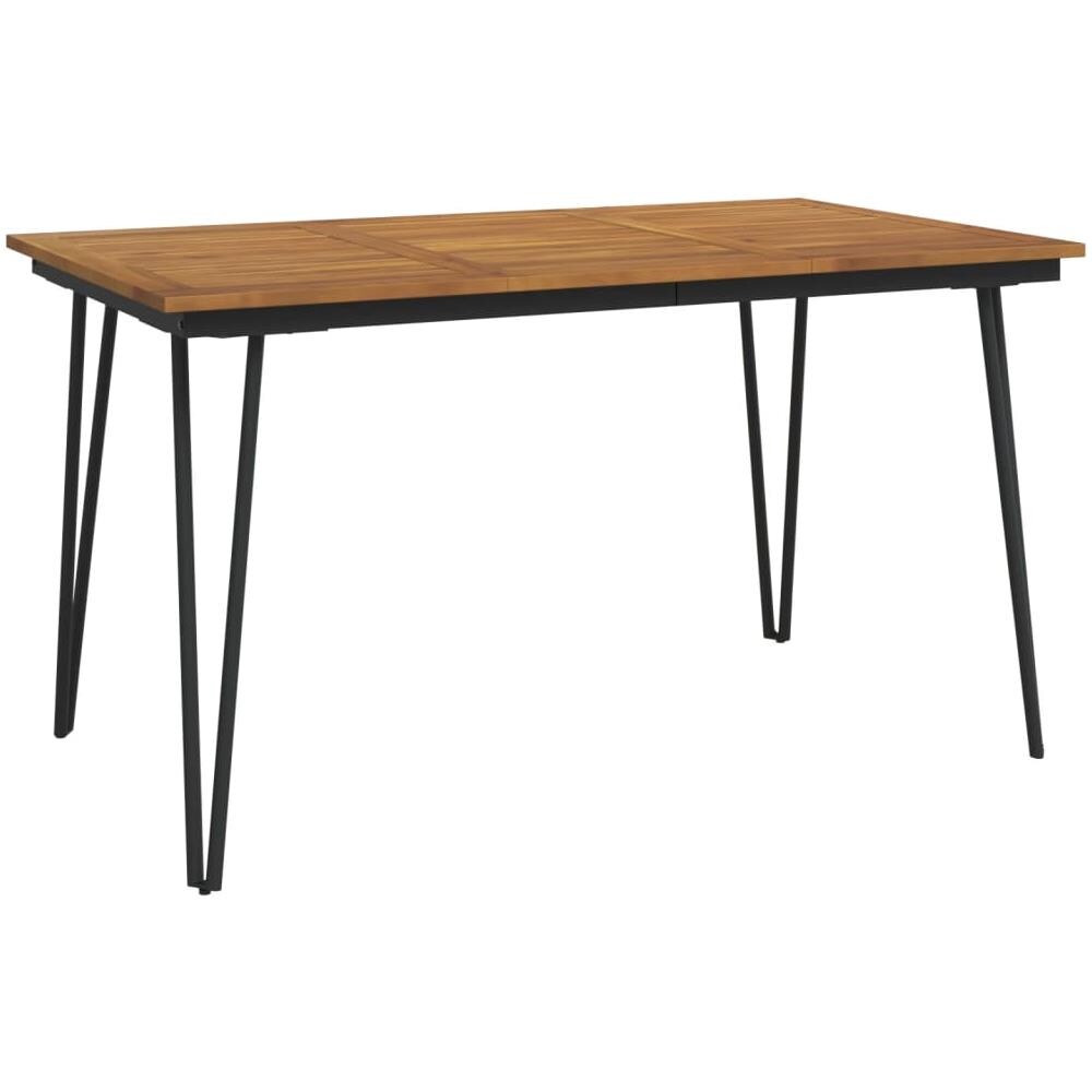 Tavolo Giardino Con Gambe Forcella 140x80x75 Cm Massello Acacia - Foto 2