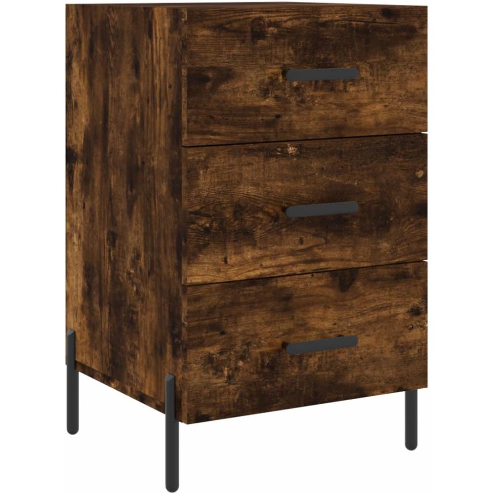 Comodino Rovere Fumo 40x40x66 Cm In Legno Multistrato - Foto 2