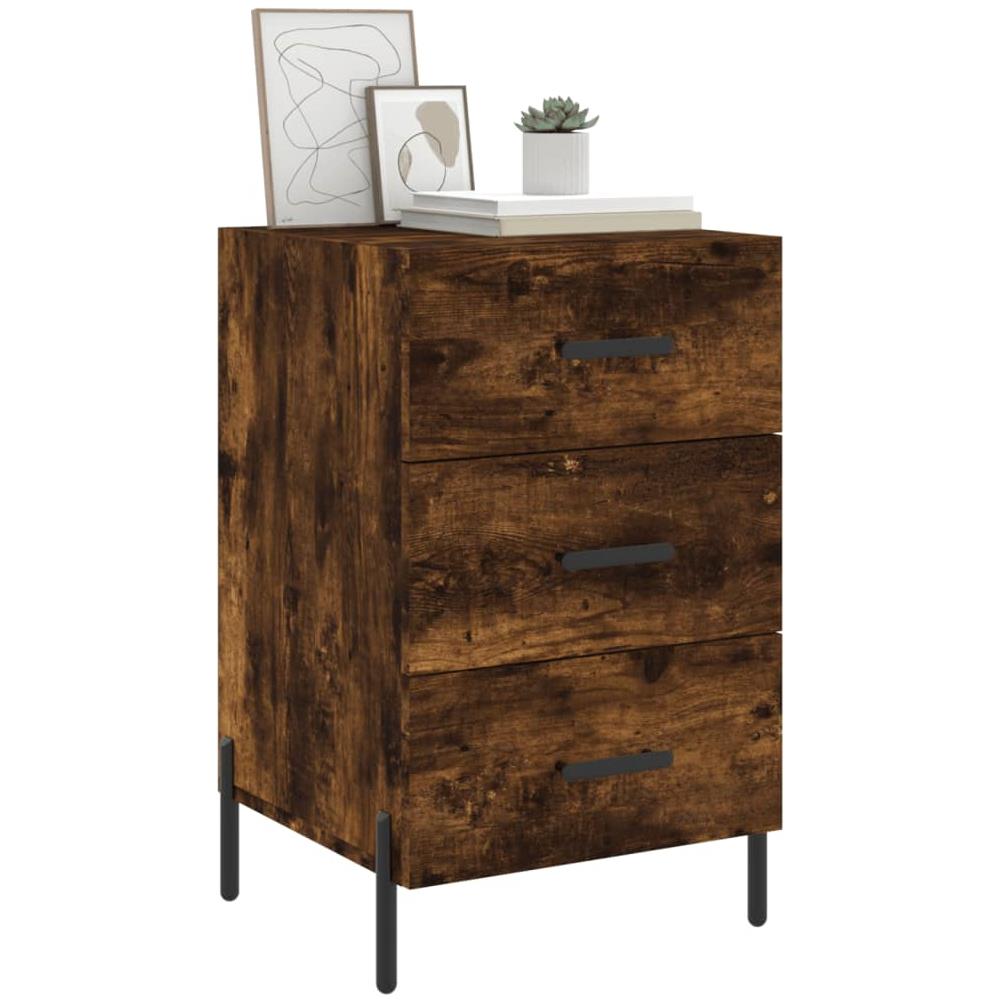 Comodino Rovere Fumo 40x40x66 Cm In Legno Multistrato - Foto 3