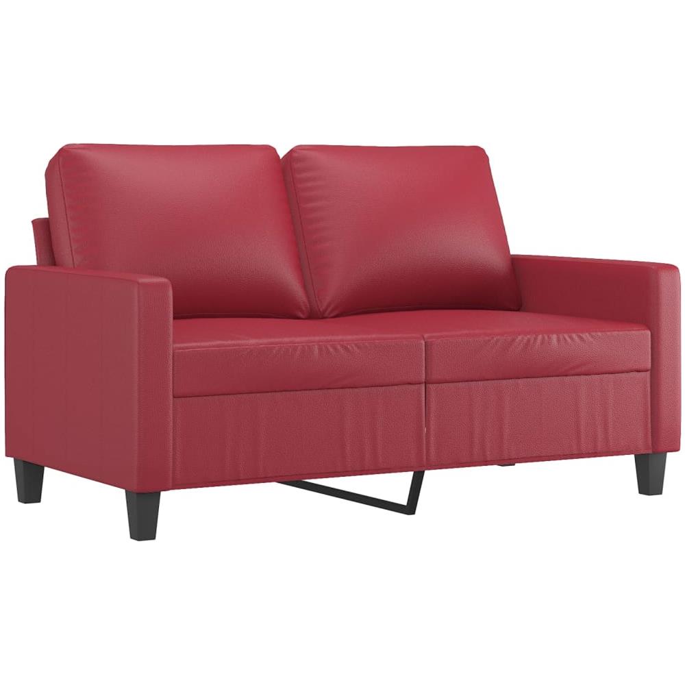 Divano A 2 Posti Rosso Vino 120 Cm In Similpelle - Foto 2