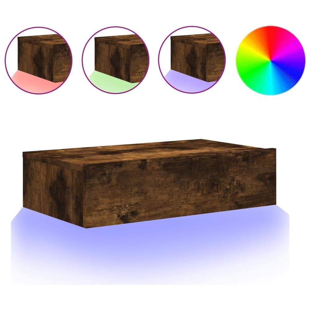 Mobile Porta Tv Con Luci Led Rovere Fumo 60x35x15,5 Cm - Foto 2