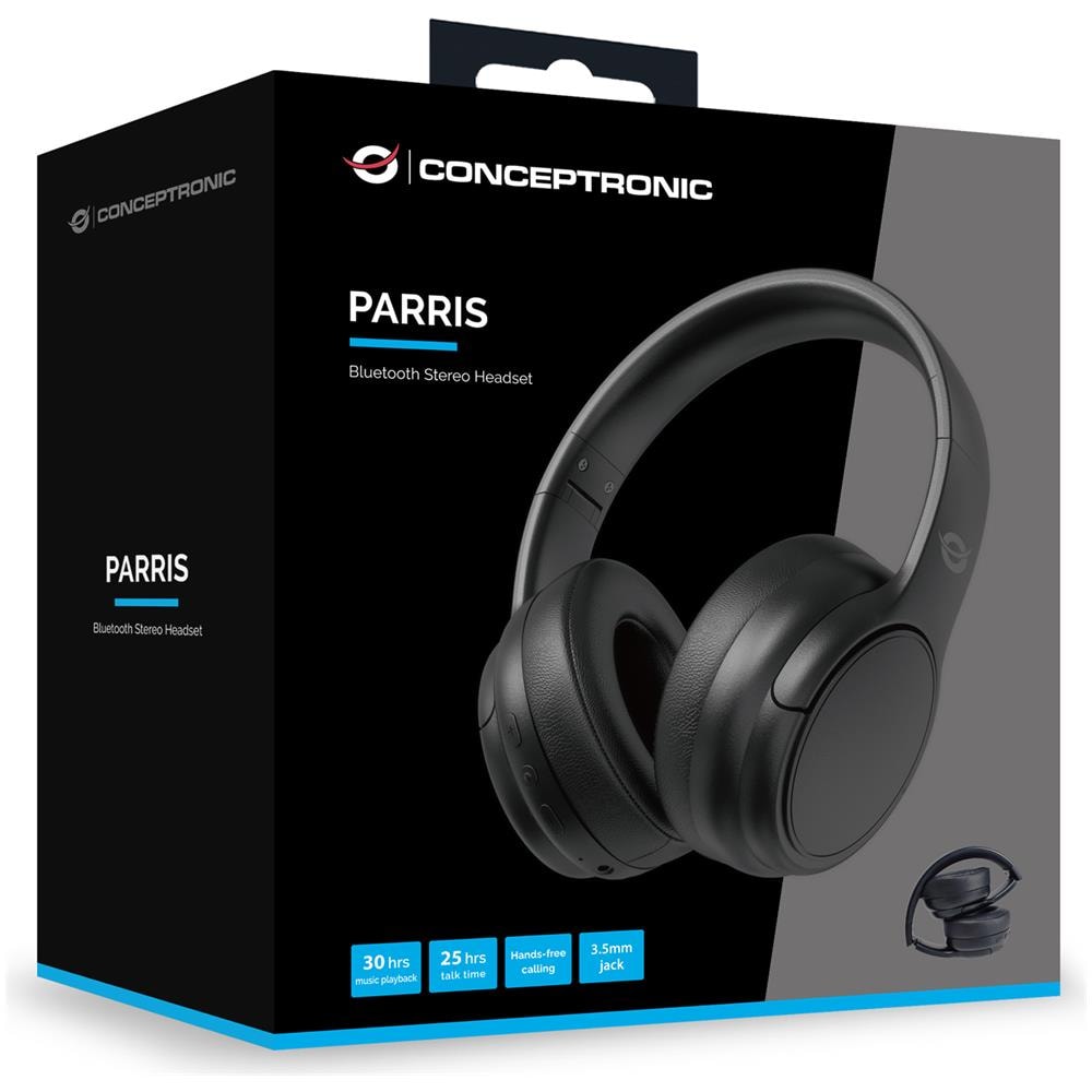 PARRIS03B cuffia e auricolare Con cavo e senza cavo A Padiglione Musica e Chiamate Bluetooth Nero - Foto 4