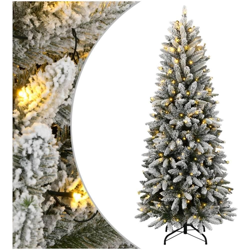Albero di Natale Artificiale con 300 LED e Neve Floccata 210 cm - Foto 1