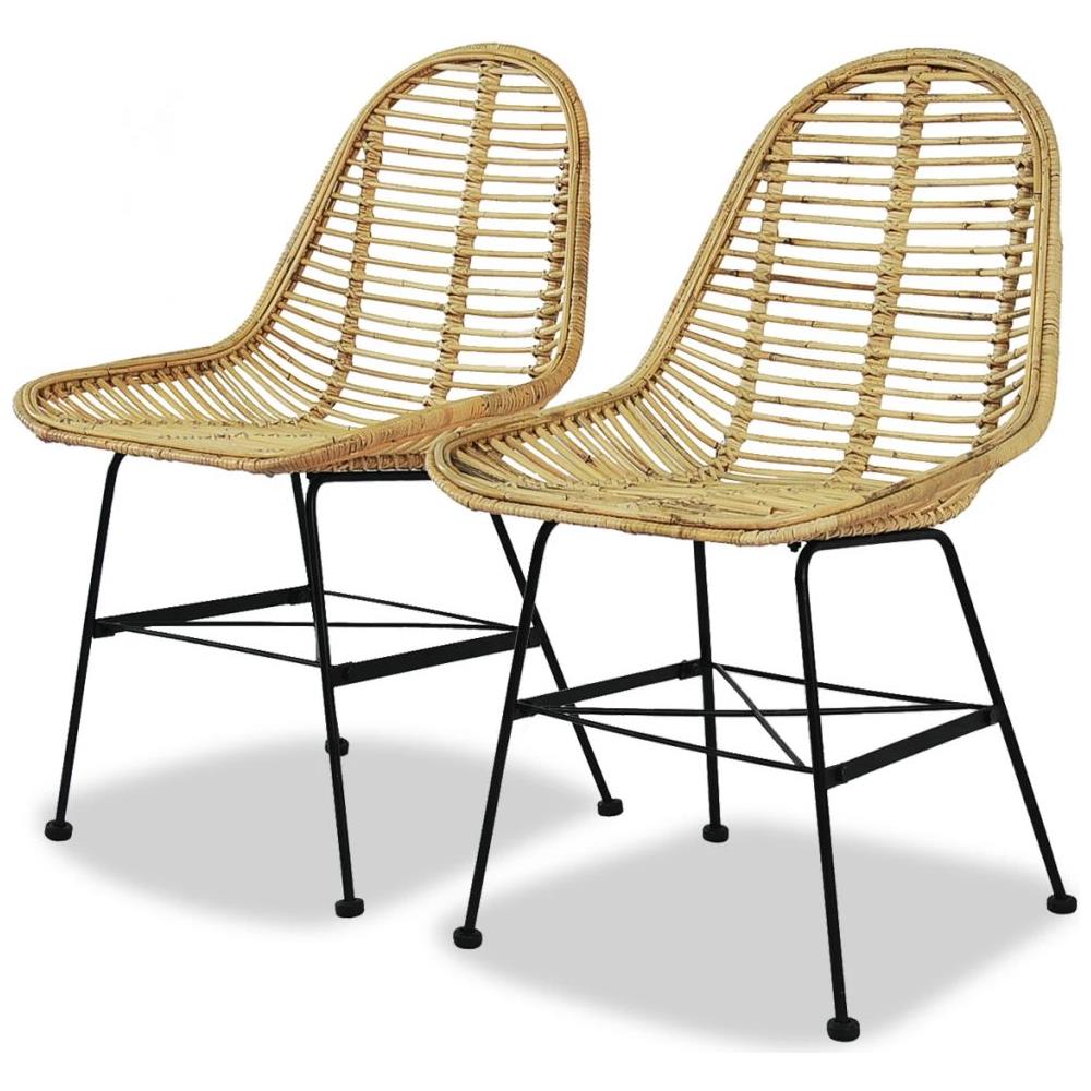 Sedie Da Pranzo Set 2 Pz In Rattan Naturale - Foto 1