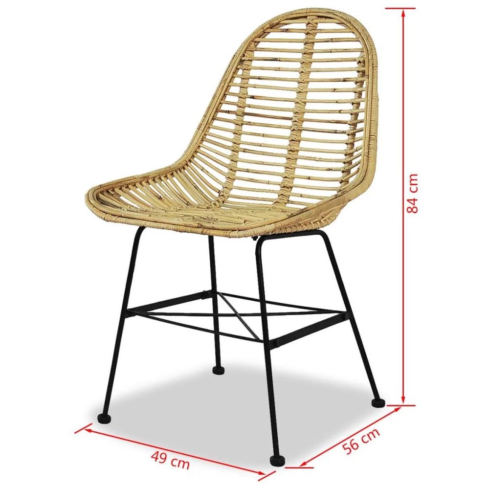 Sedie Da Pranzo Set 2 Pz In Rattan Naturale - Foto 5