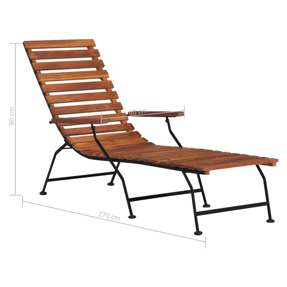 vidaXL Sedia a sdraio da esterno pieghevole legno di acacia con poggiapiedi vidaXL Sedia a sdraio da esterno pieghevole legno di acacia con poggiapiedi