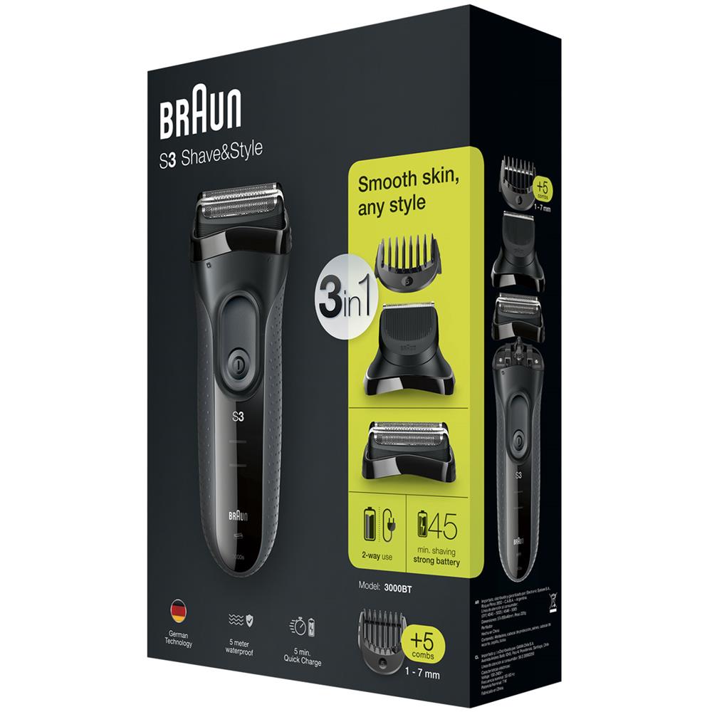 Series 3 300BT Rasoio Elettrico Wet & Dry Ricaricabile Colore Nero - Foto 5