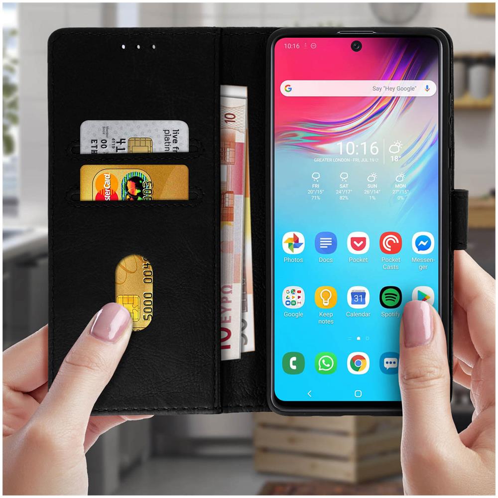 Custodia Samsung Galaxy A71 Portadocumenti Funzione Supporto Nero - Foto 2